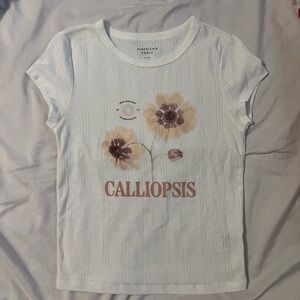 American Eagle Outfitters White Calliopsis Tee